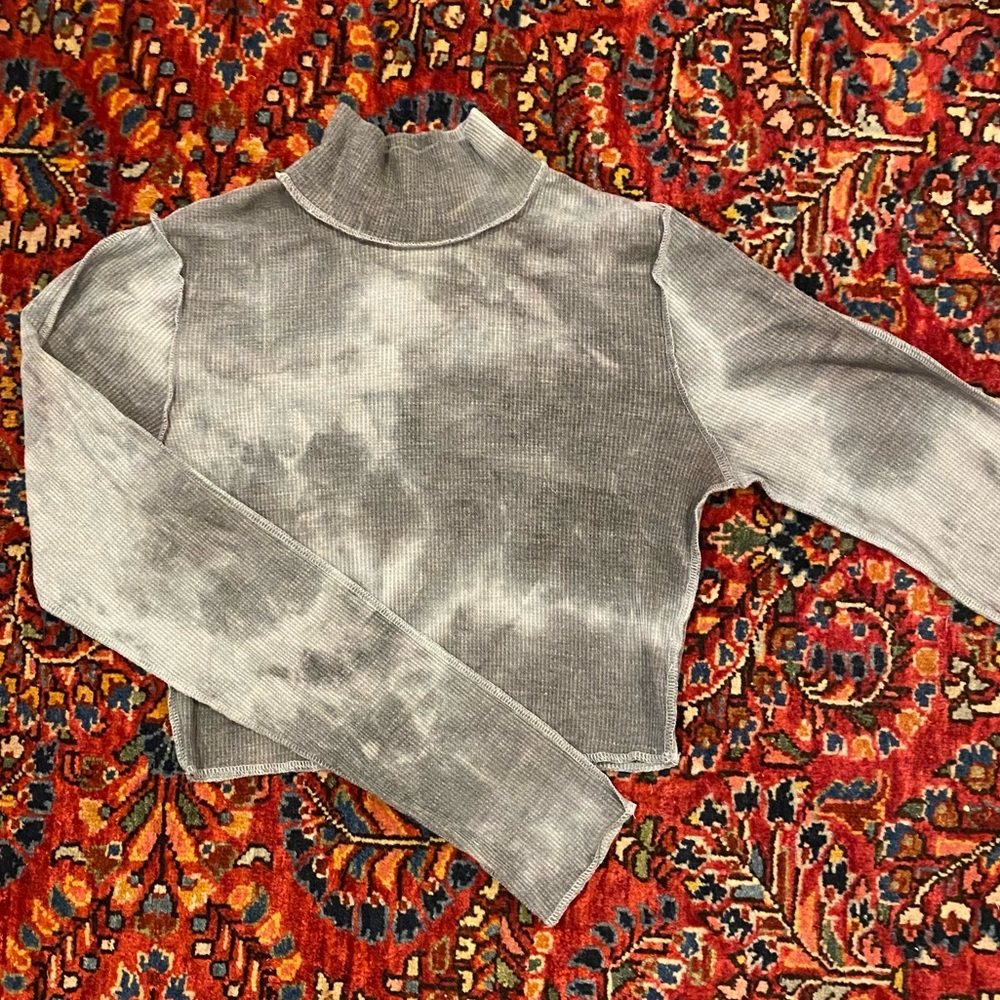 Grey Bleached Crop Top